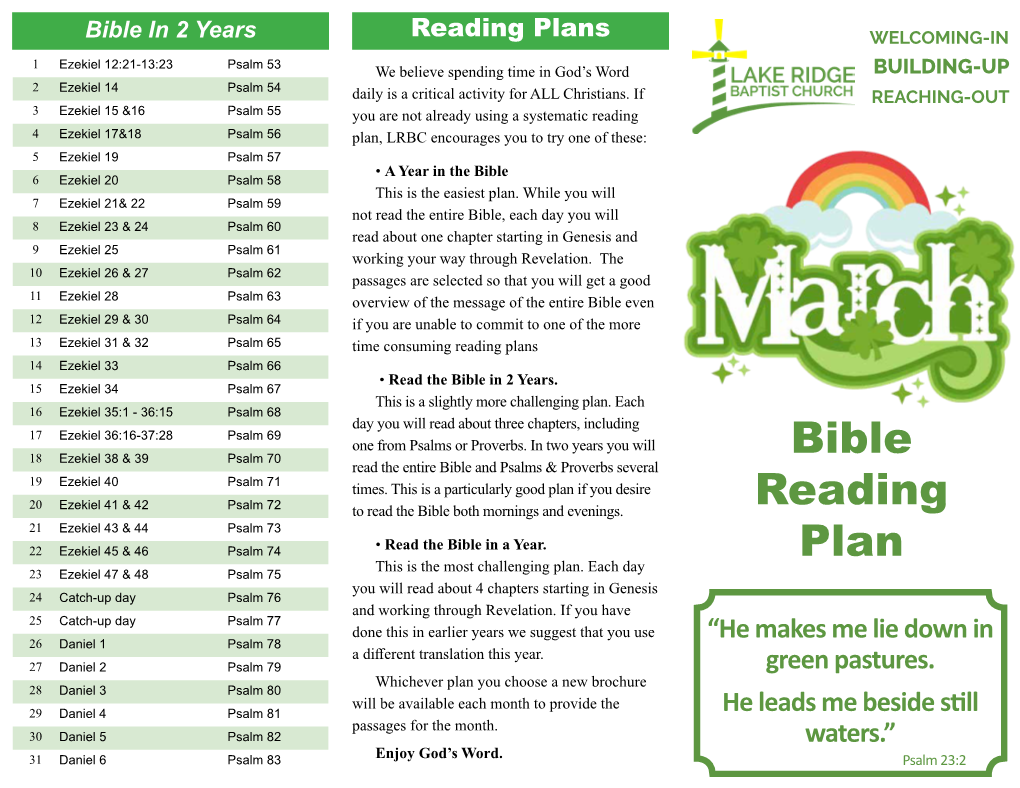 Bible Reading Plan