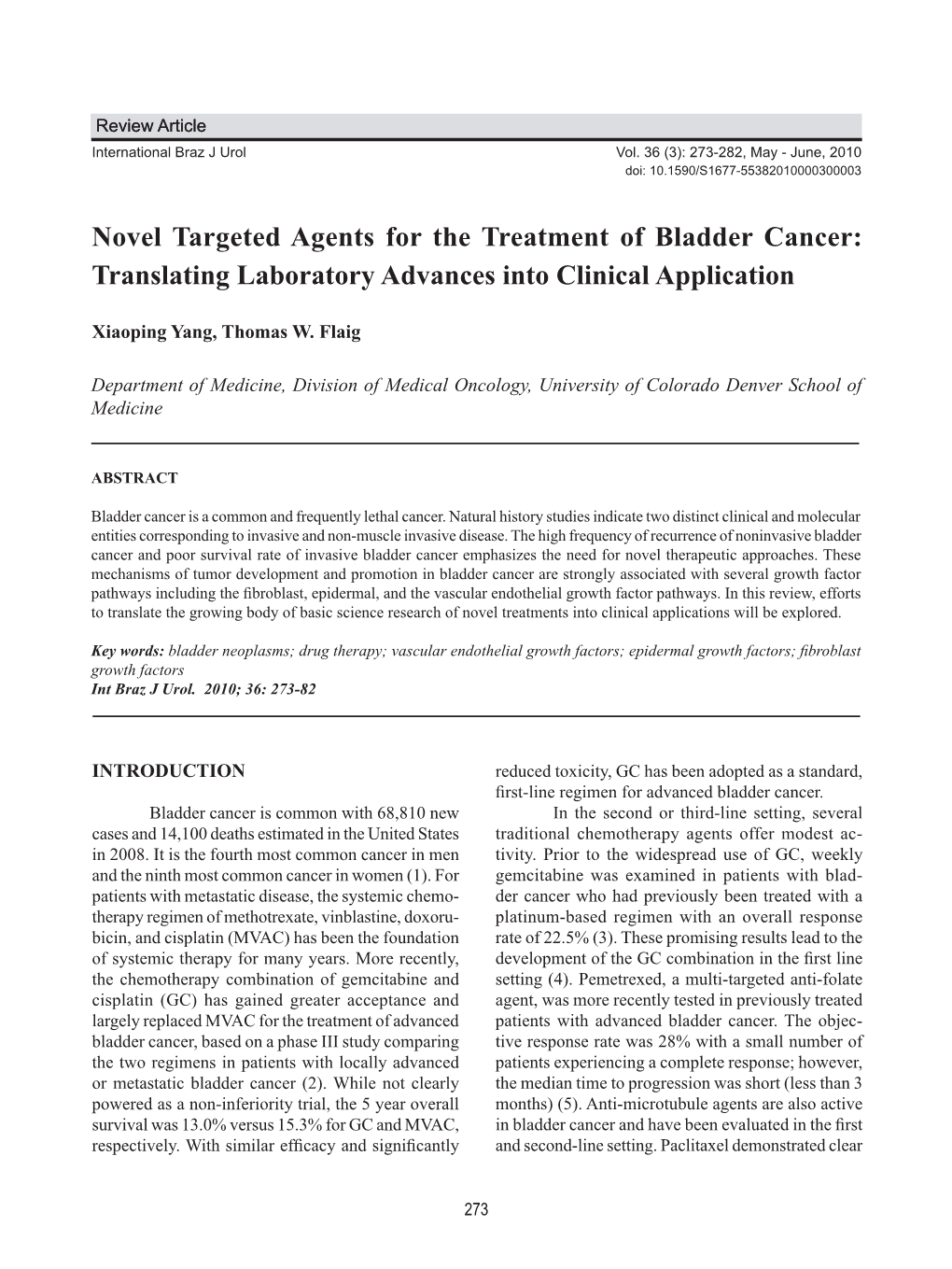 Novel Targeted Agents for the Treatment of Bladder Cancer: Translating Laboratory Advances Into Clinical Application