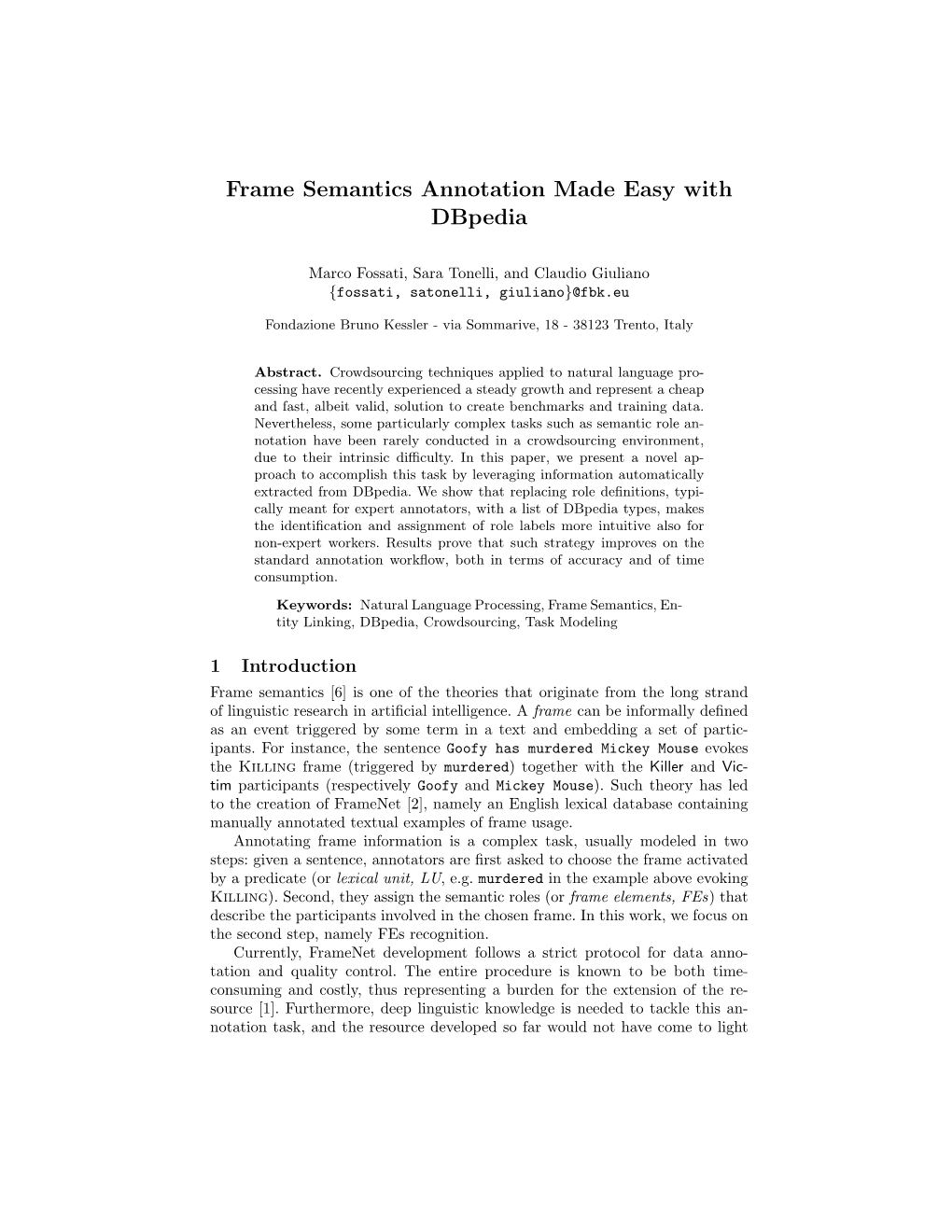 Frame Semantics Annotation Made Easy with Dbpedia