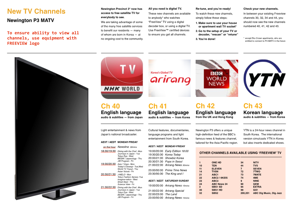 P3 MATV New Channels