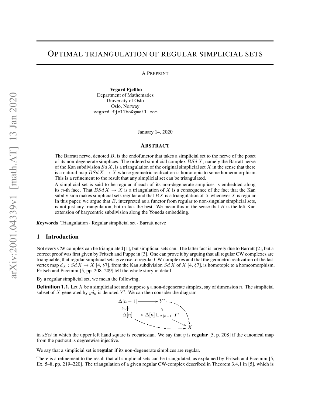 Optimal Triangulation of Regular Simplicial Sets