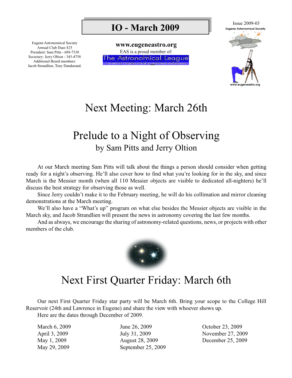 March 26Th Prelude to a Night of Observing Next First Quarter Friday