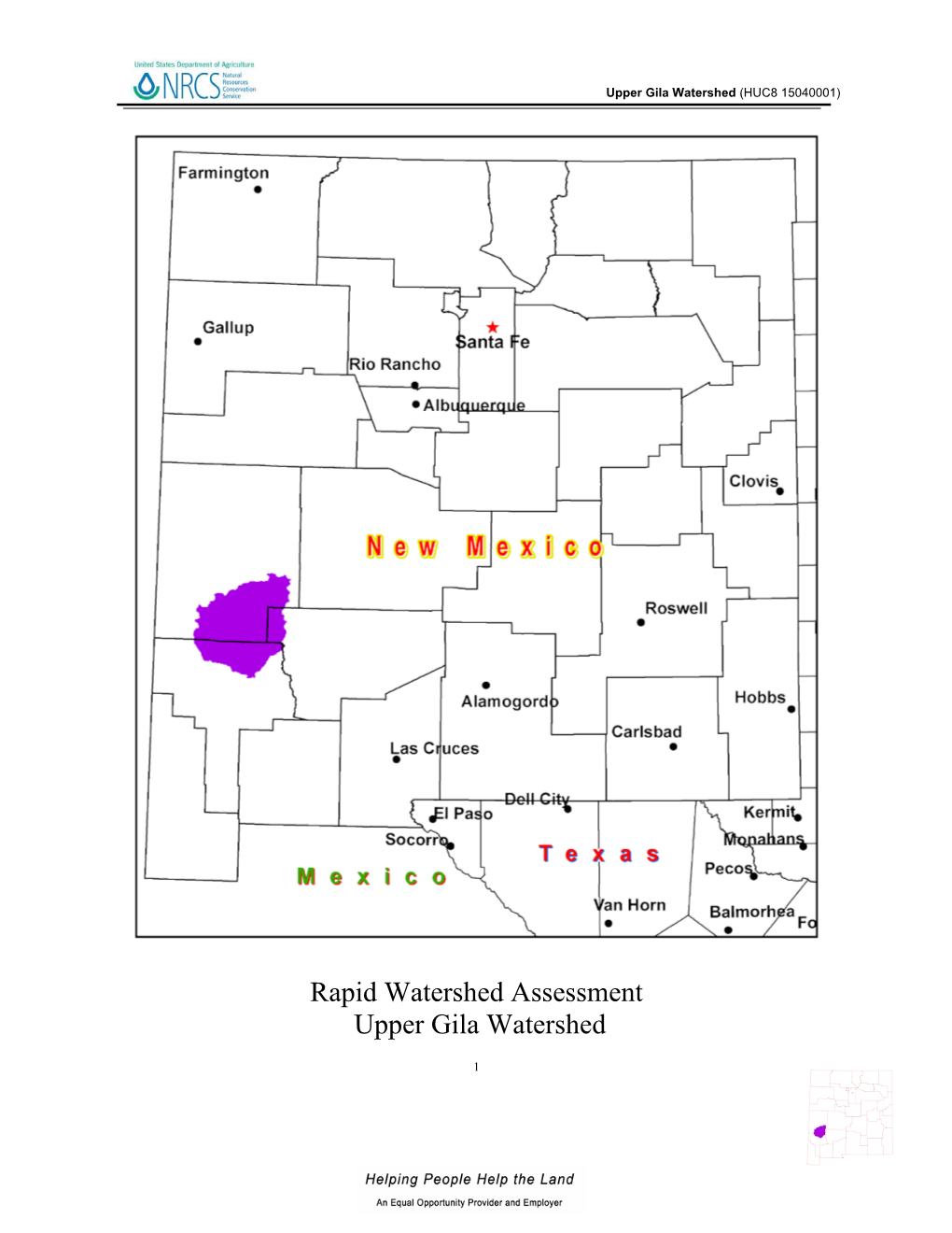 Upper Gila Watershed (HUC8 15040001)