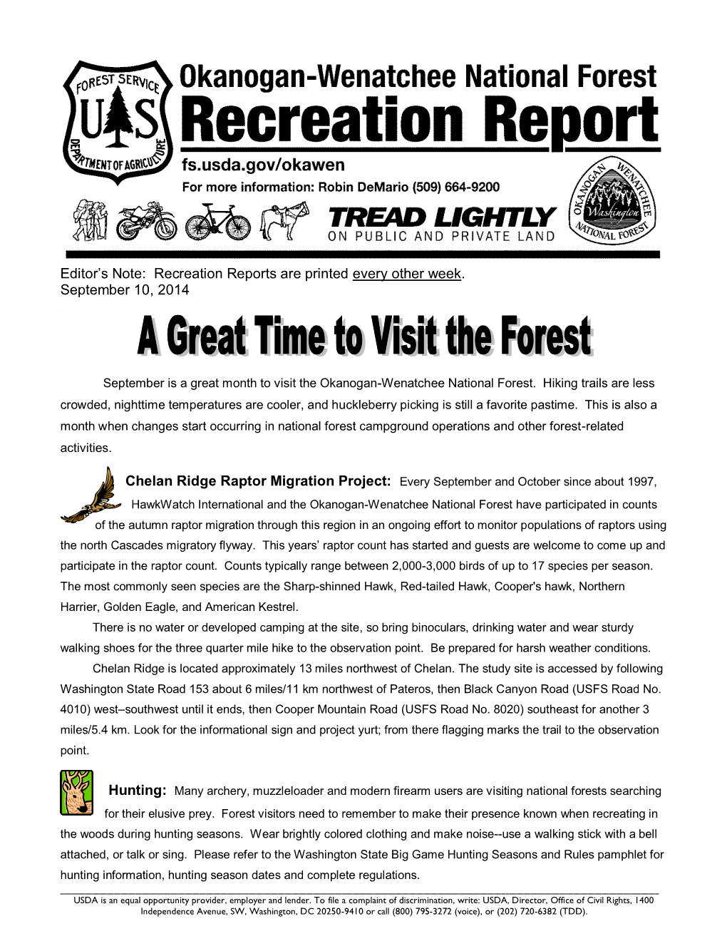 Recreation Reports Are Printed Every Week Through Memorial