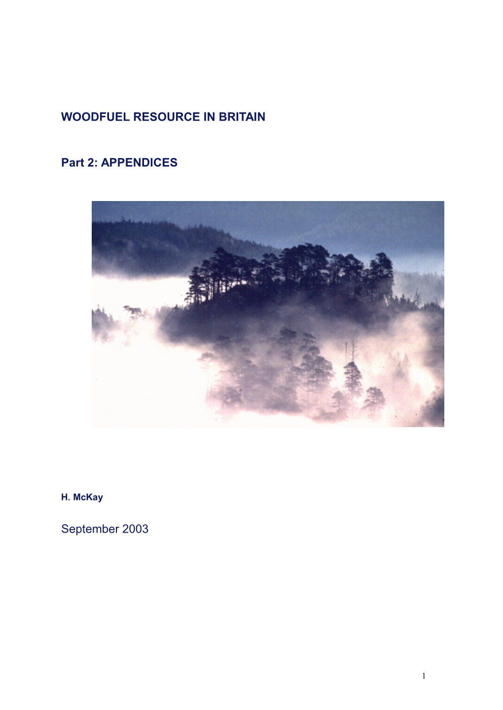 Woodfuel Resource in Britain Appendices