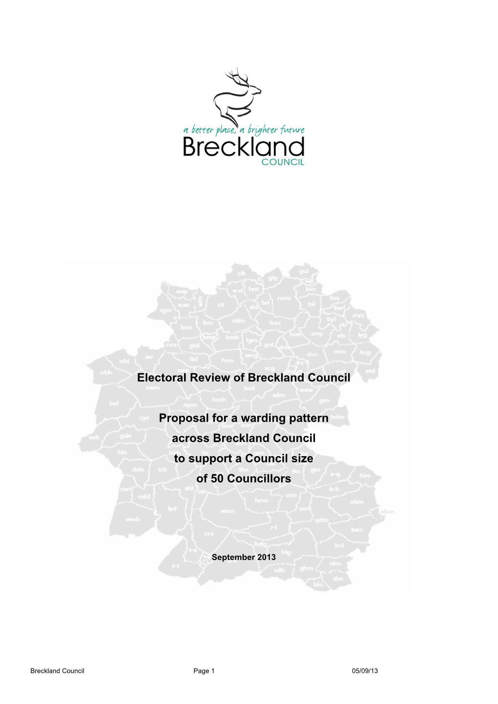 Electoral Review of Breckland Council Proposal for a Warding Pattern