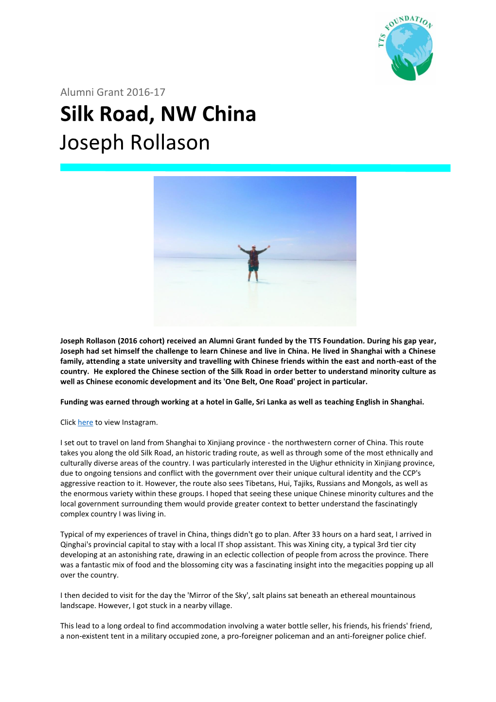 Silk Road, NW China Joseph Rollason