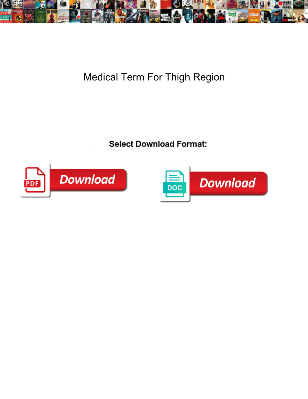 Medical Term for Thigh Region