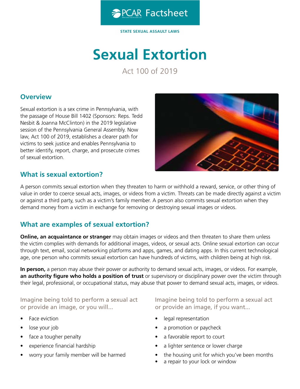 Sexual Extortion Act 100 of 2019