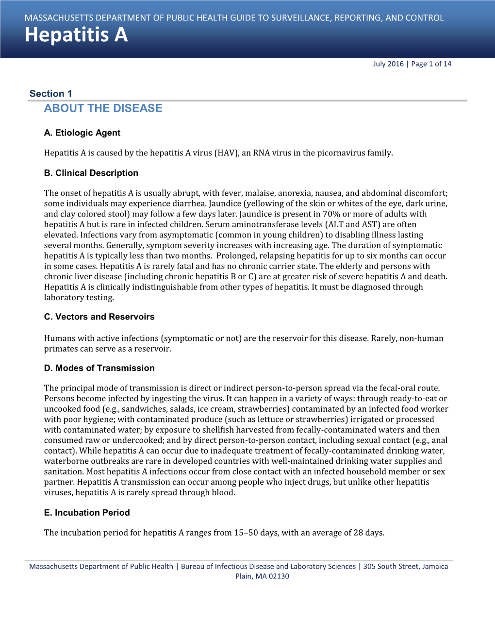 Section 1 ABOUT the DISEASE