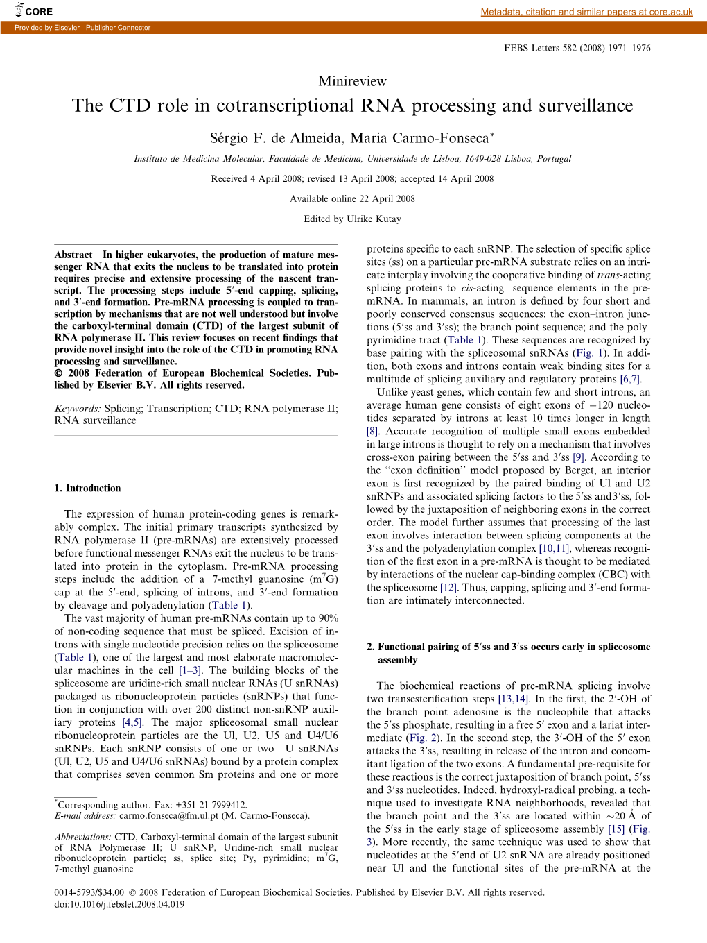 The CTD Role in Cotranscriptional RNA Processing and Surveillance