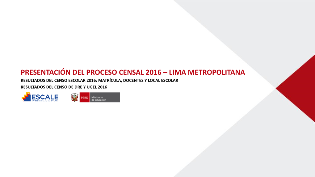 Presentación Del Proceso Censal 2016 – Lima Metropolitana