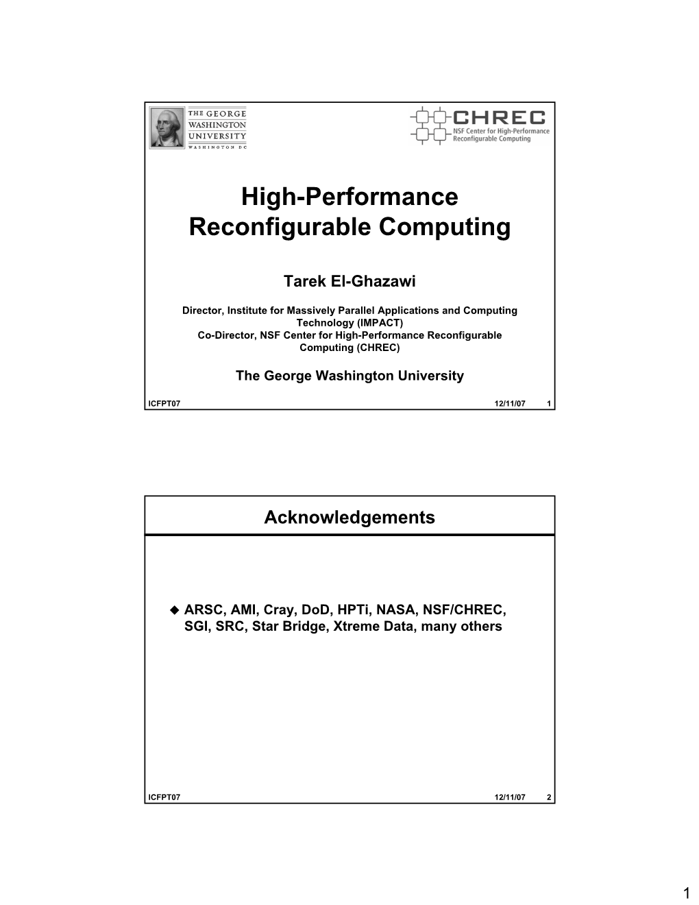 High-Performance Reconfigurable Computing