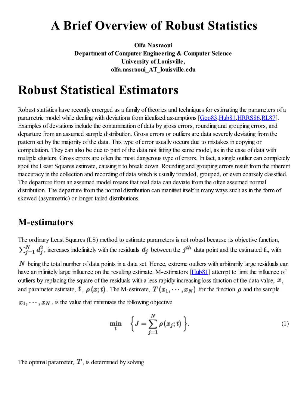 Robust Statistics