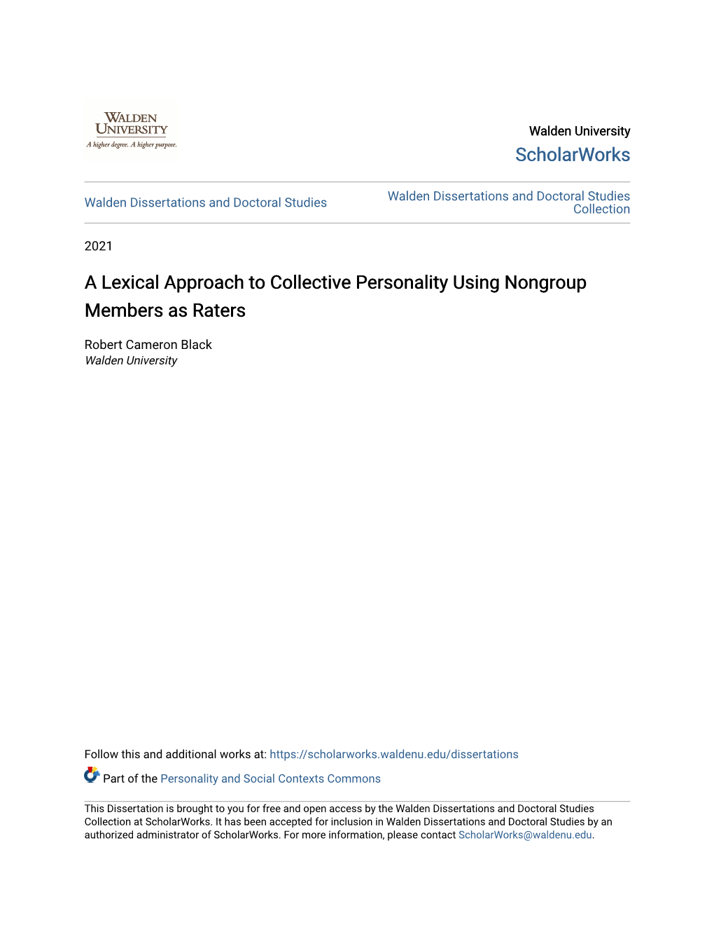 A Lexical Approach to Collective Personality Using Nongroup Members As Raters