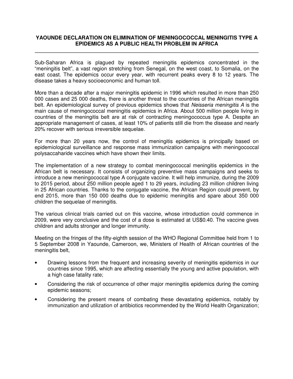 Yaoundé Declaration