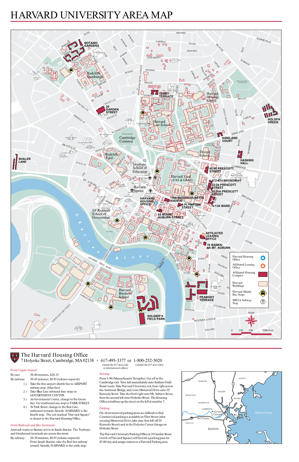 Harvard University Area Map