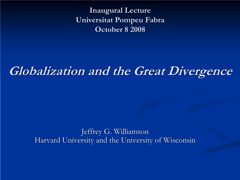 Globalization and Deindustrialization in the Third World Before The