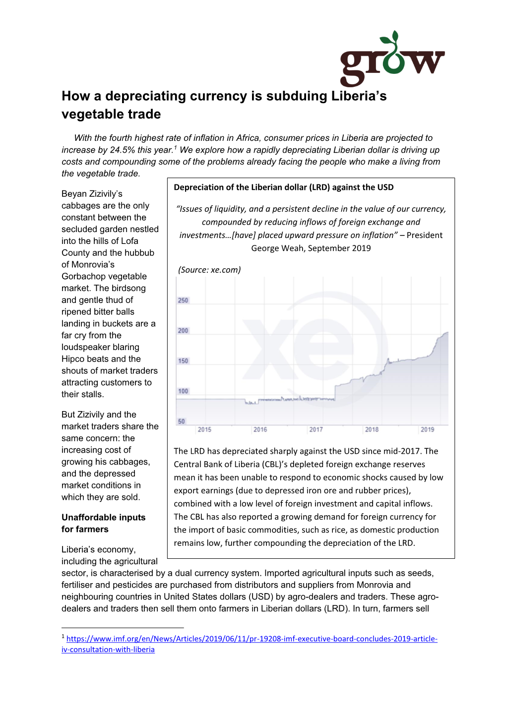 How a Depreciating Currency Is Subduing Liberia's Vegetable Trade