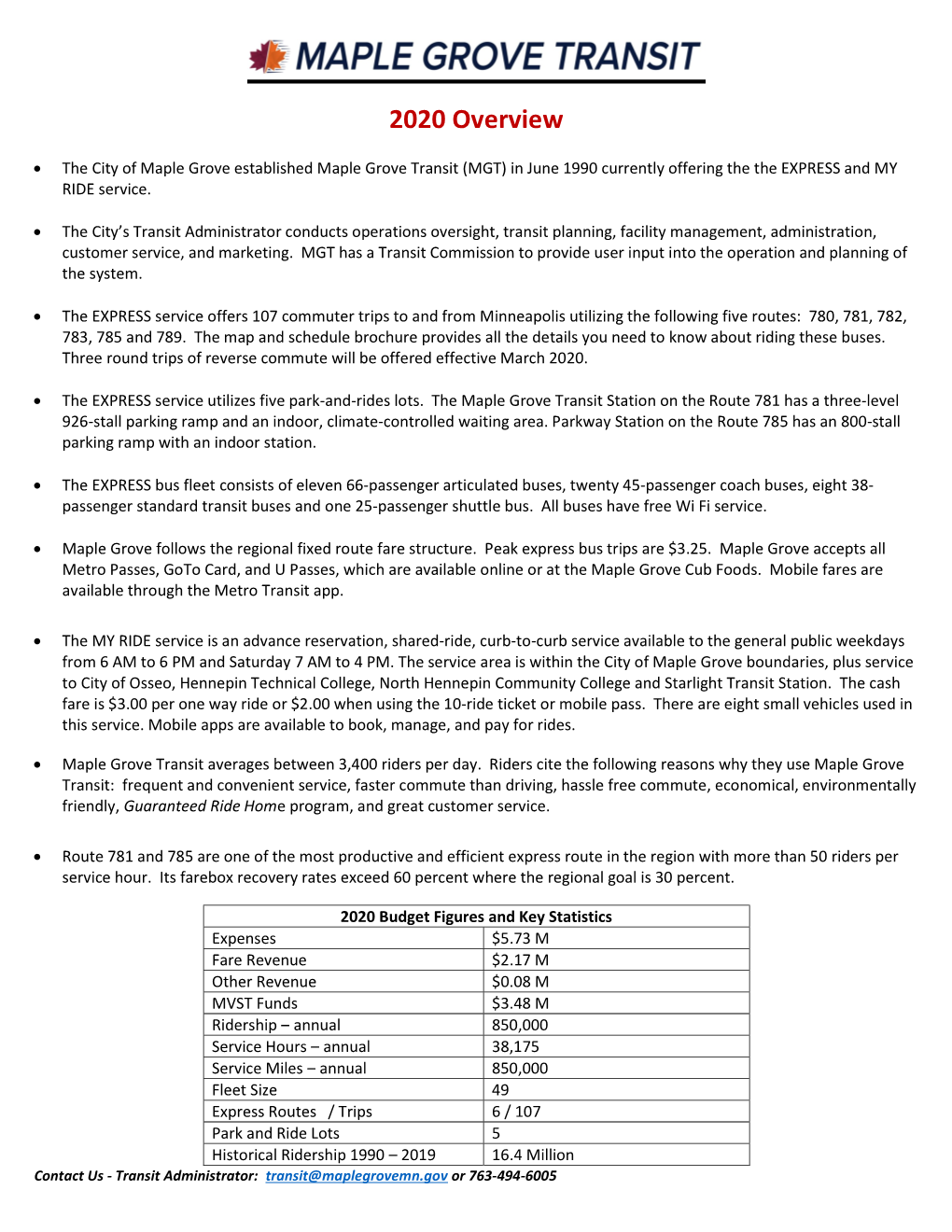 Maple Grove Transit Overview