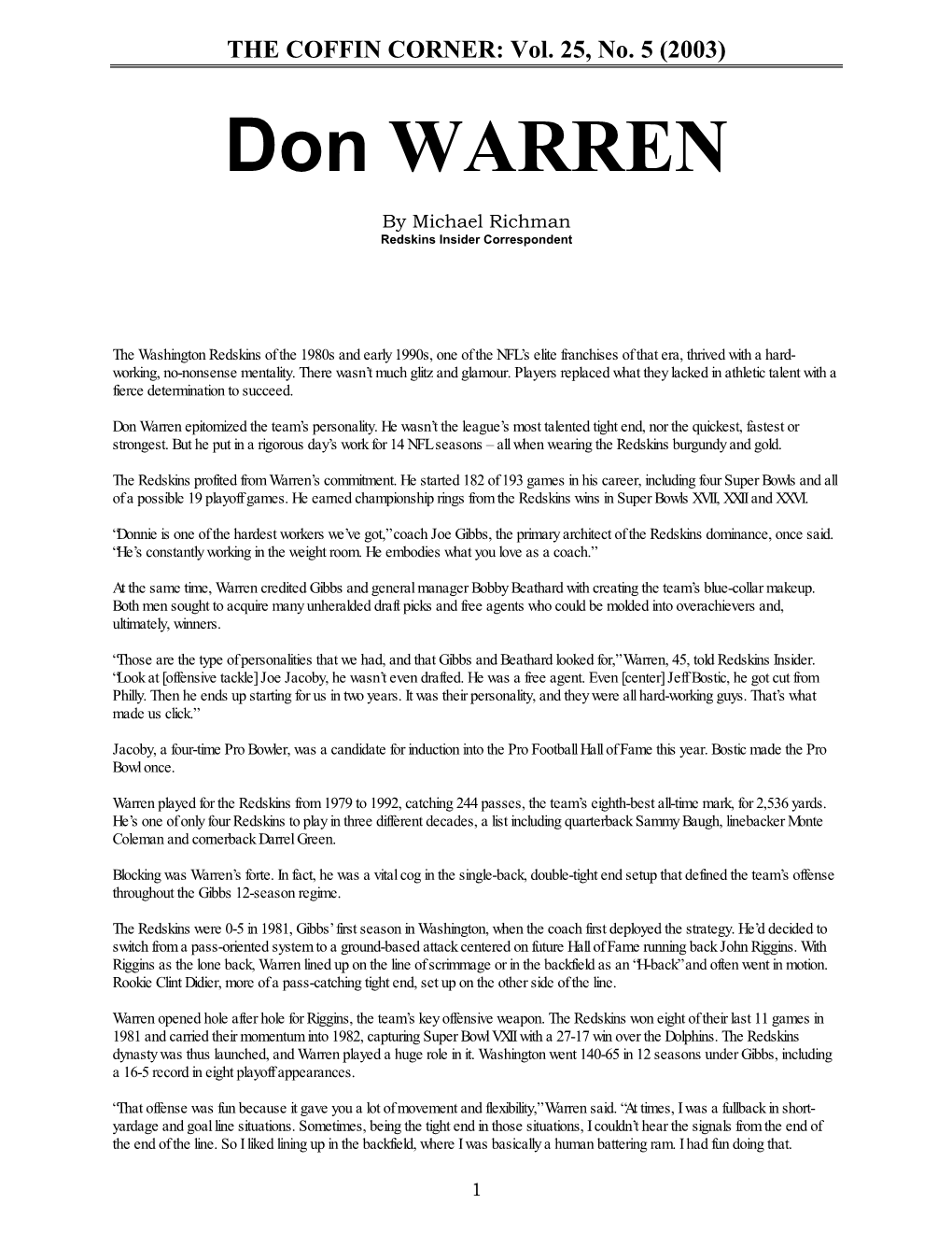 DON WARREN Feature