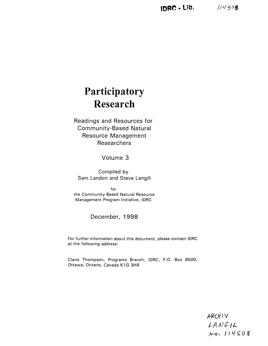 Participatory Research