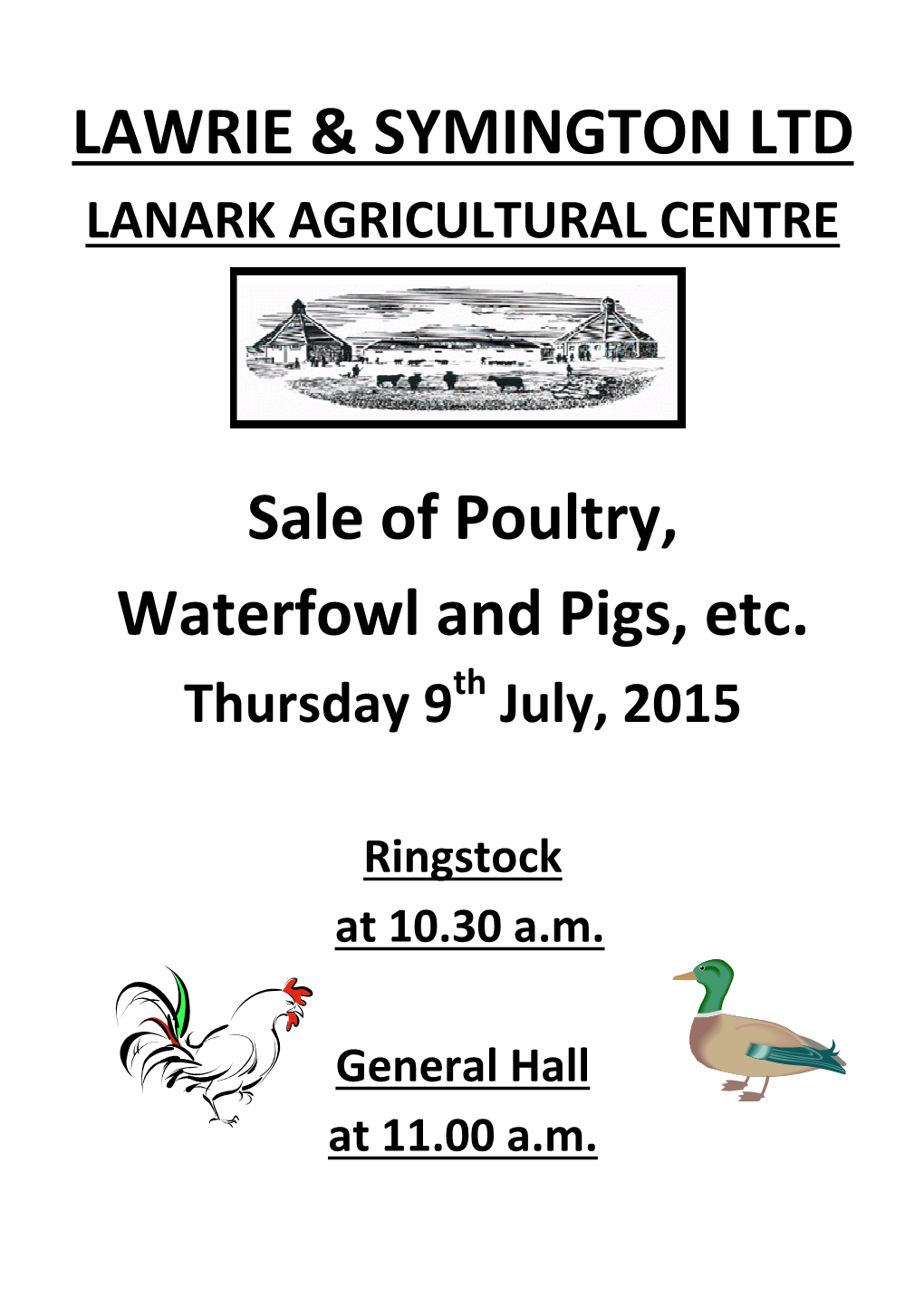 LAWRIE & SYMINGTON LTD Sale of Poultry