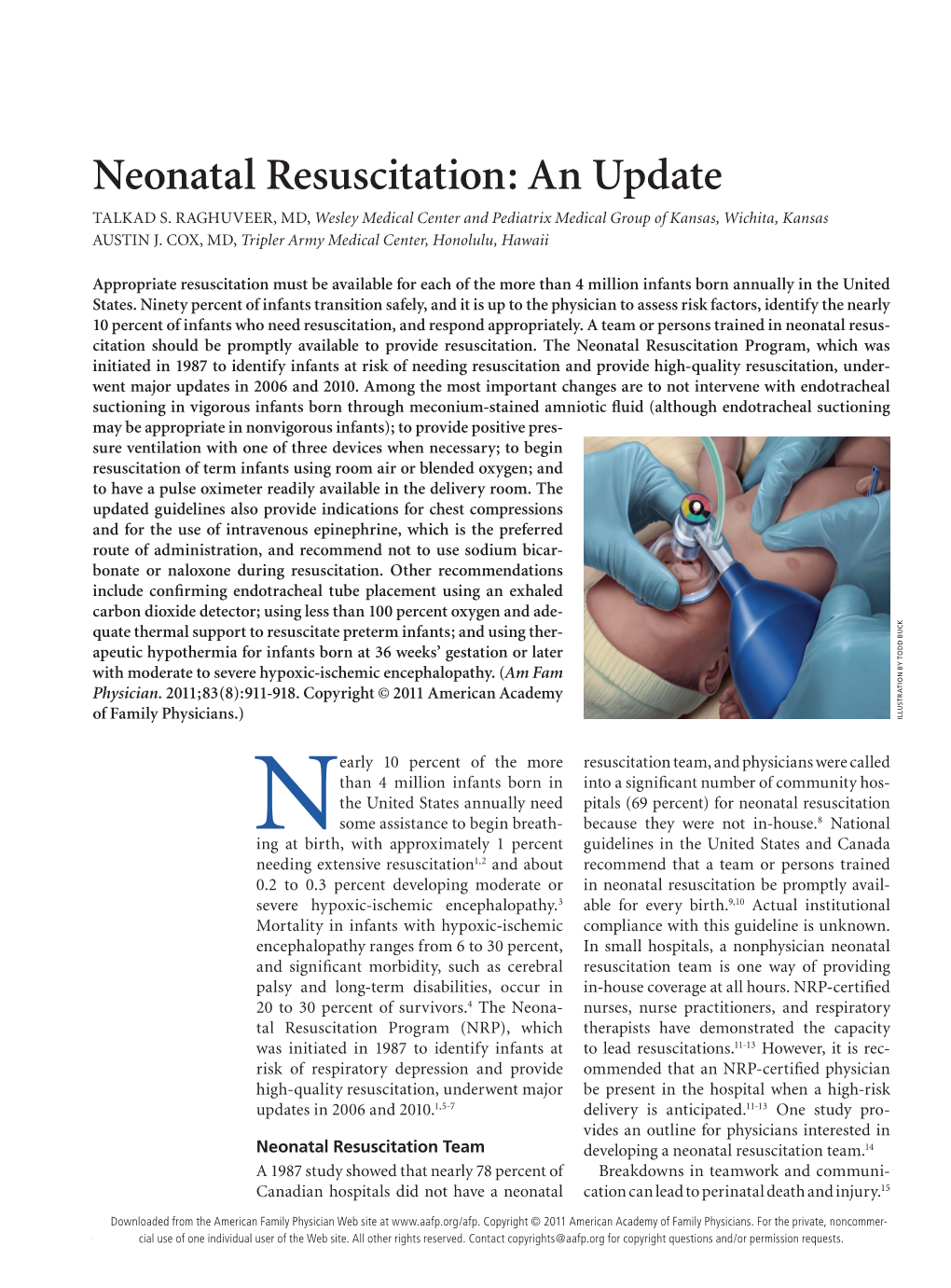 Neonatal Resuscitation: an Update TALKAD S