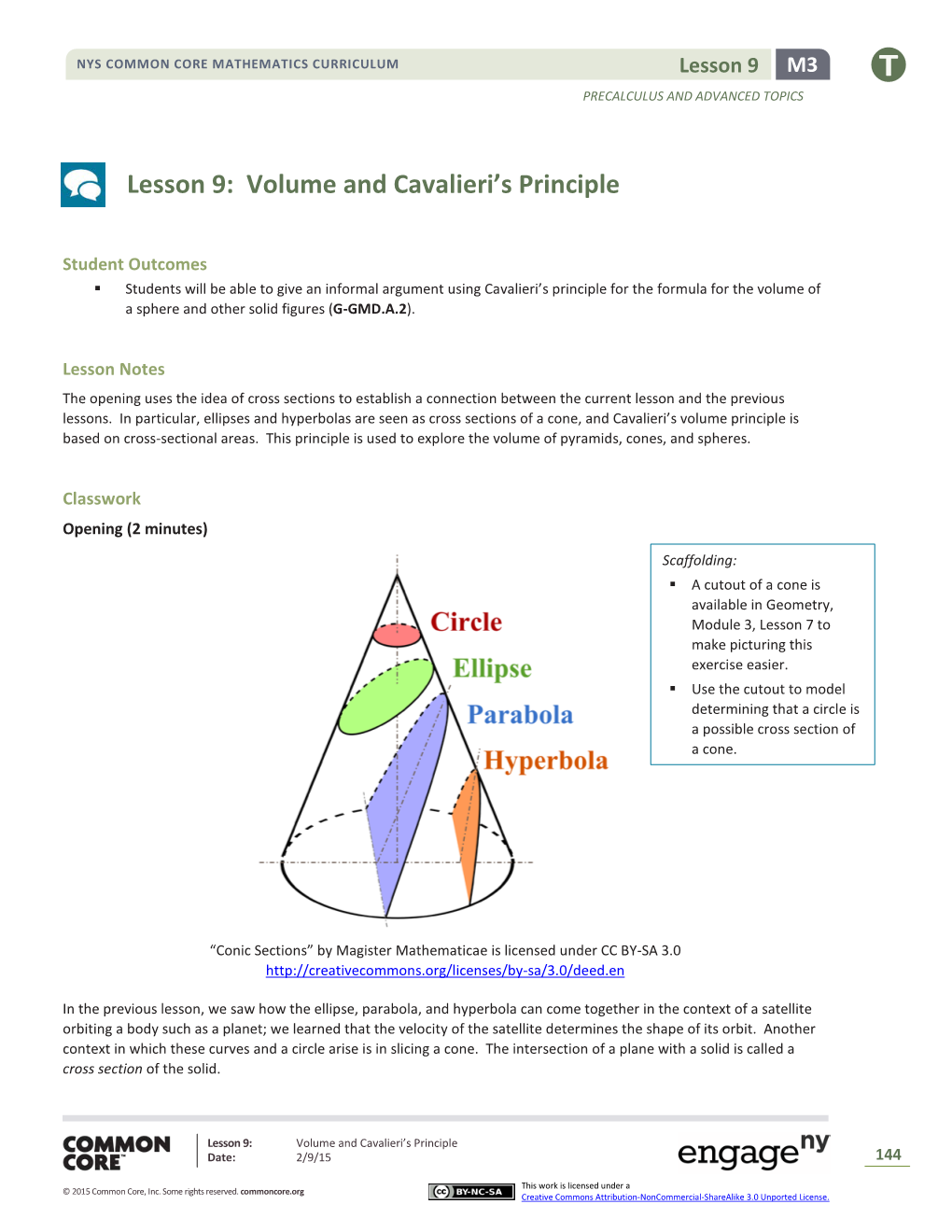 Lesson 9: Volume and Cavalieri's Principle