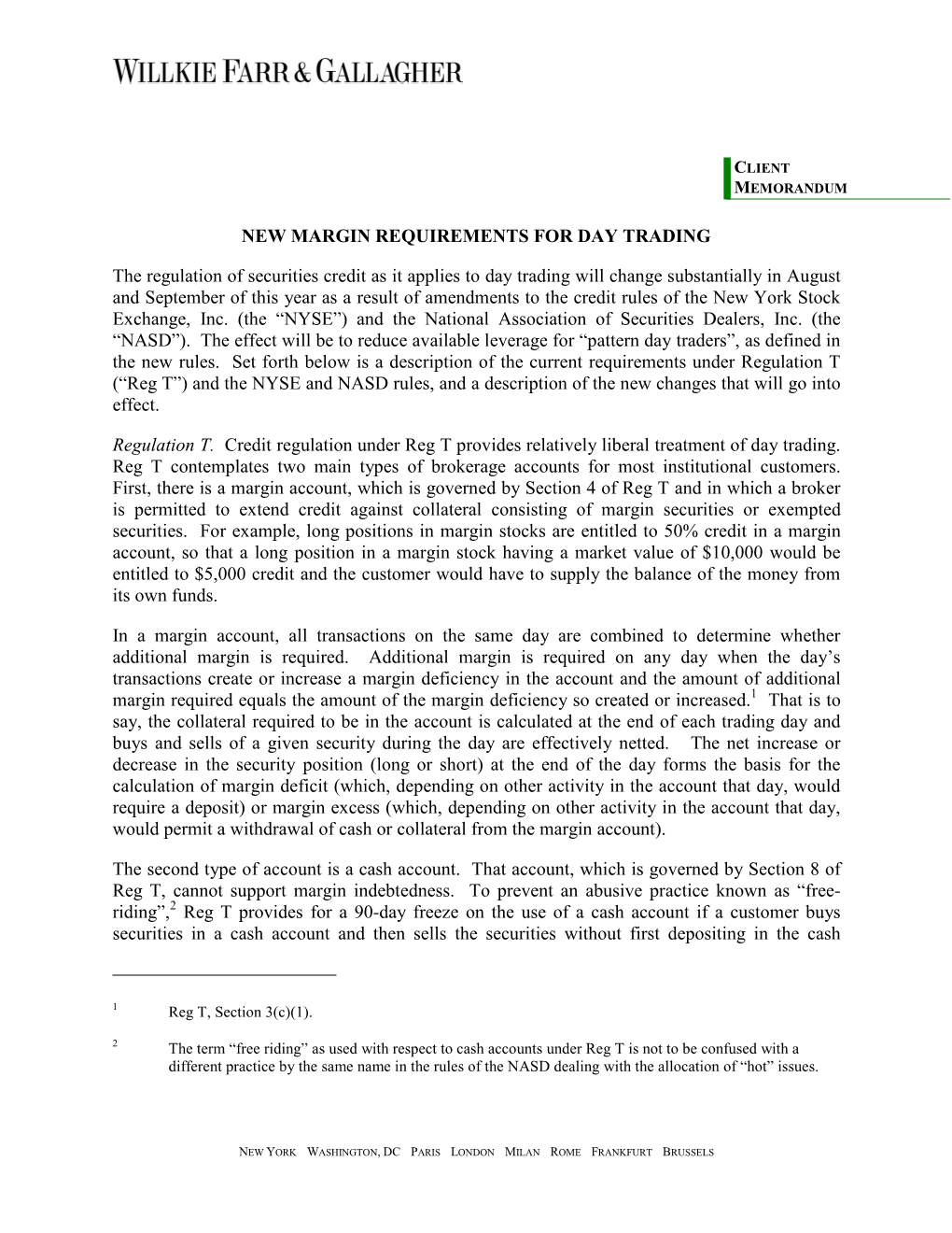 New Margin Requirements for Day Trading