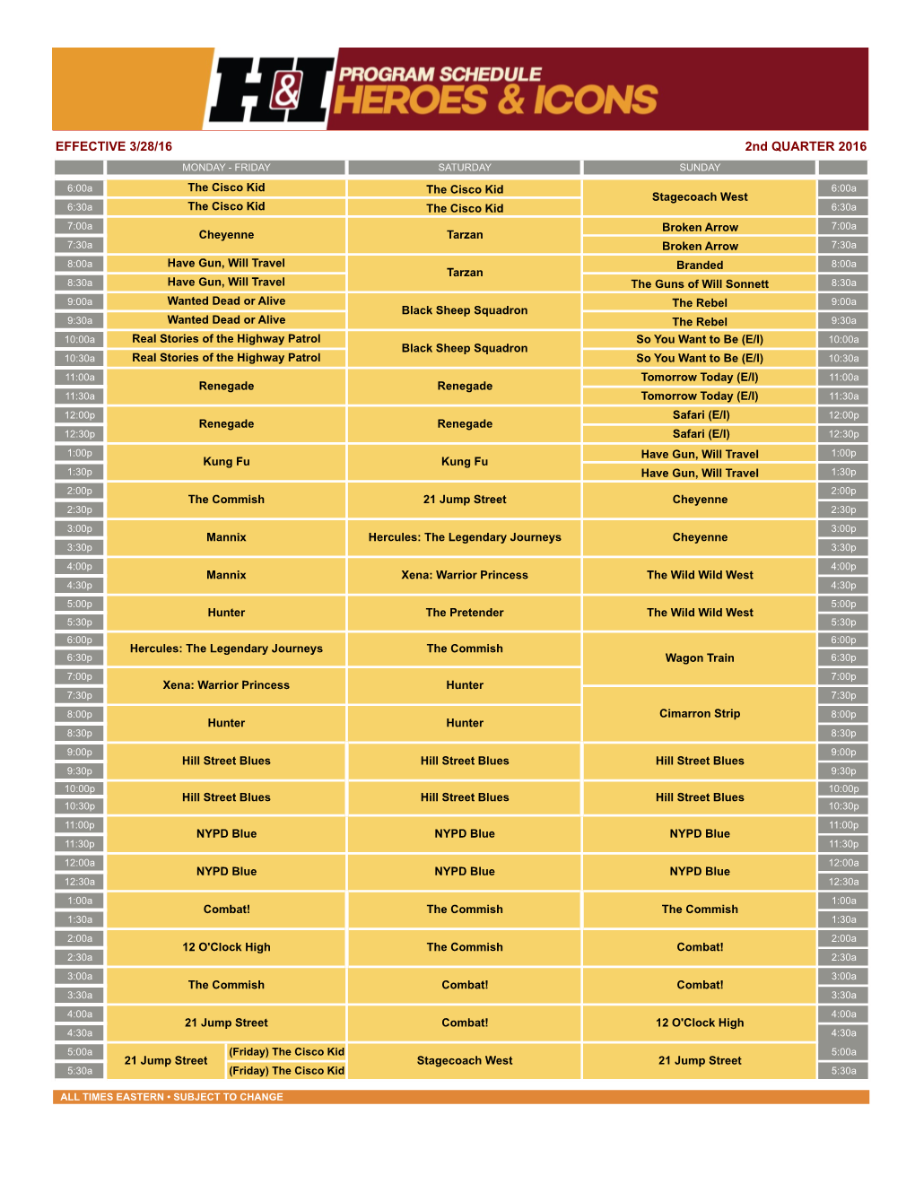 2Nd QUARTER 2016 EFFECTIVE 3/28/16