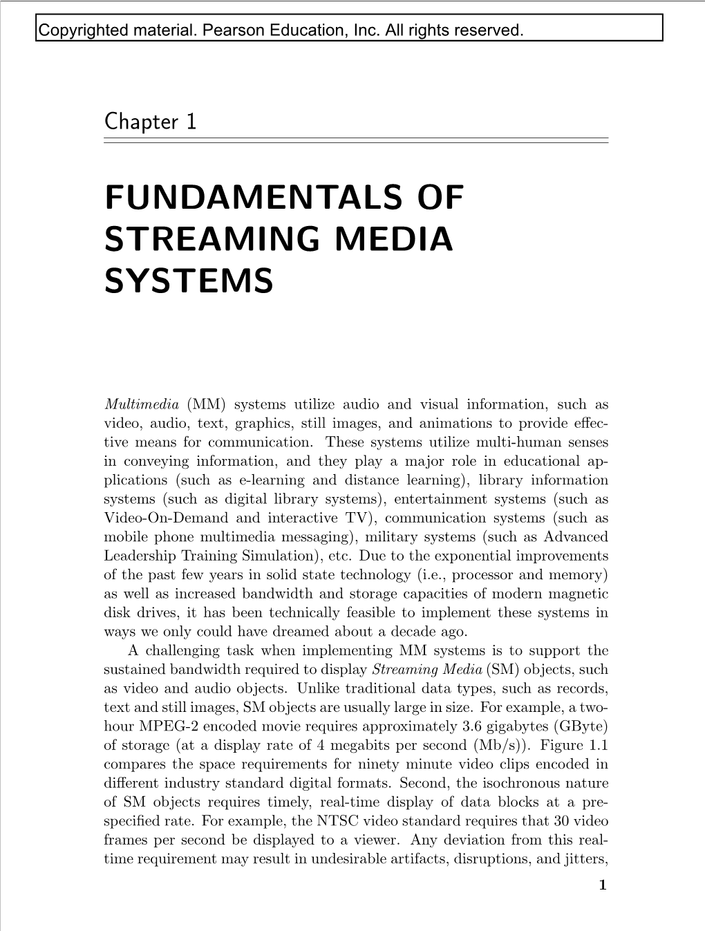 Fundamentals of Streaming Media Systems