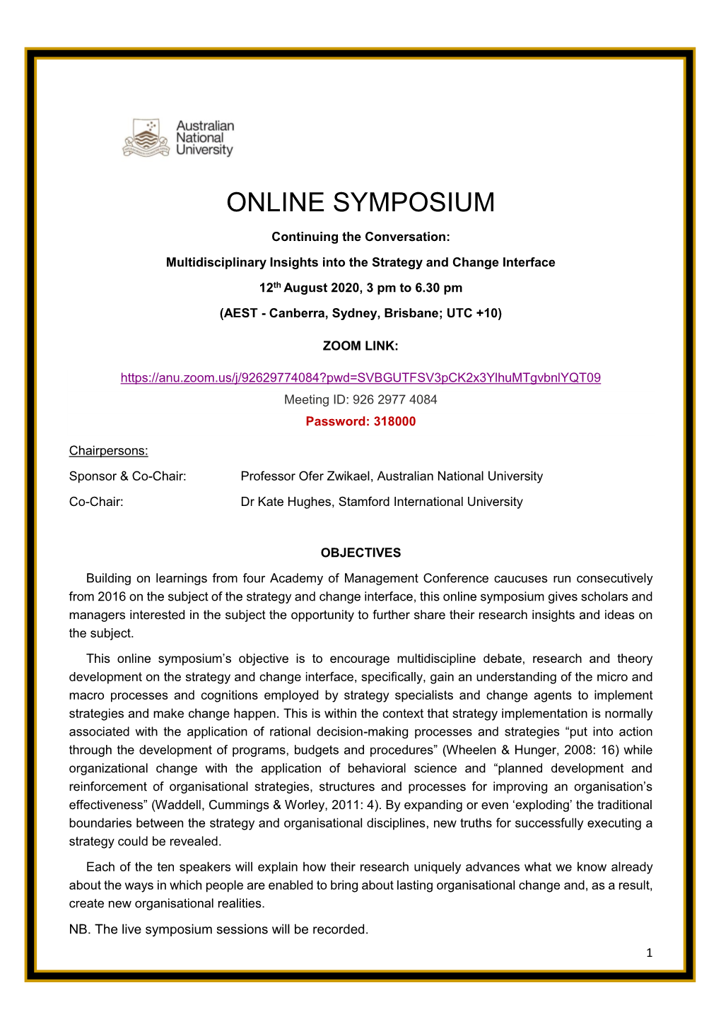 Online Symposium