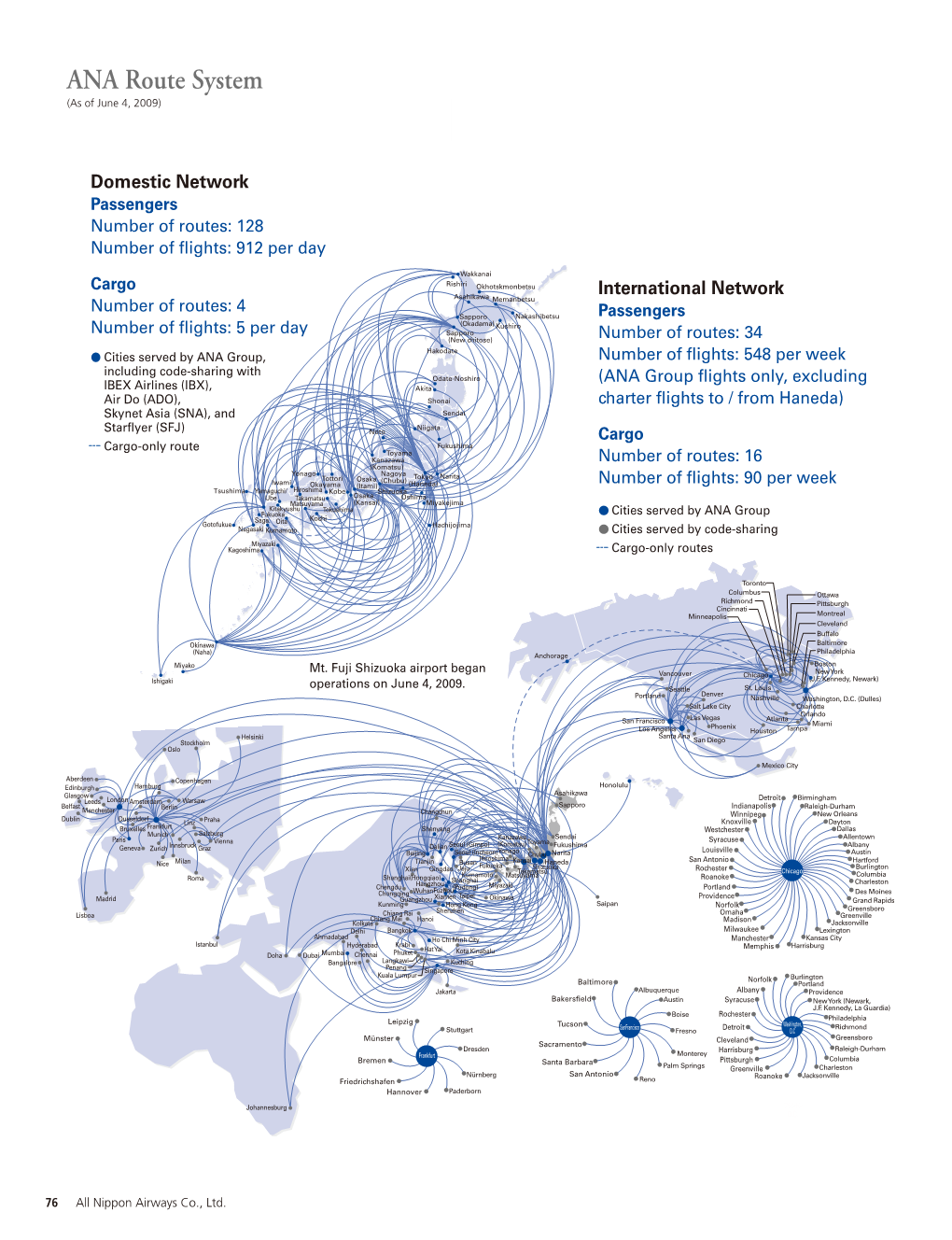 ANA Route System (As of June 4, 2009)