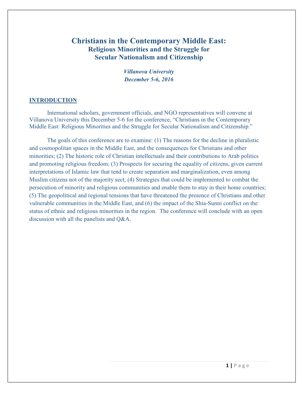 Christians in the Contemporary Middle East: Religious Minorities and the Struggle for Secular Nationalism and Citizenship