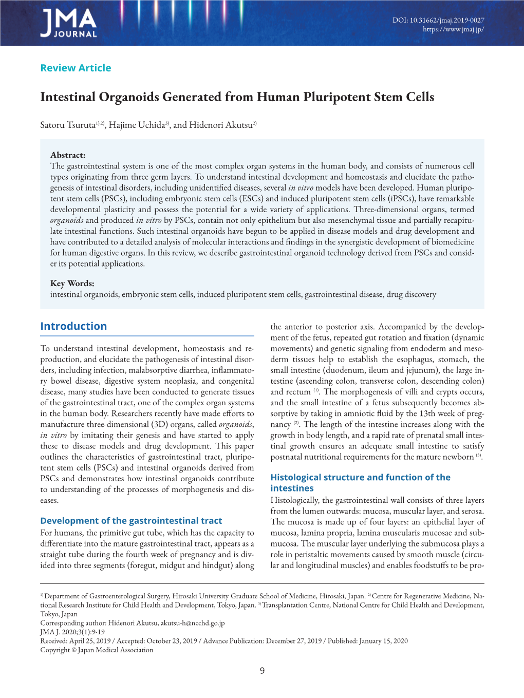 Intestinal Organoids Generated from Human Pluripotent Stem Cells