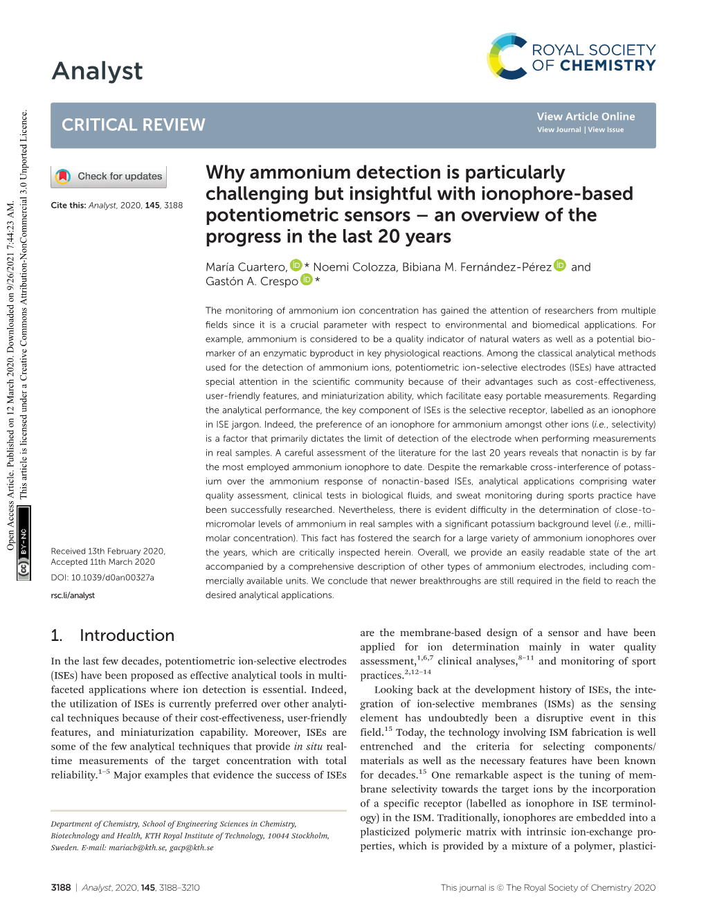 Why Ammonium Detection Is Particularly Challenging But