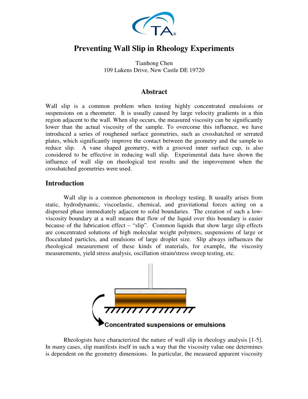 Preventing Wall Slip in Rheology Experiments