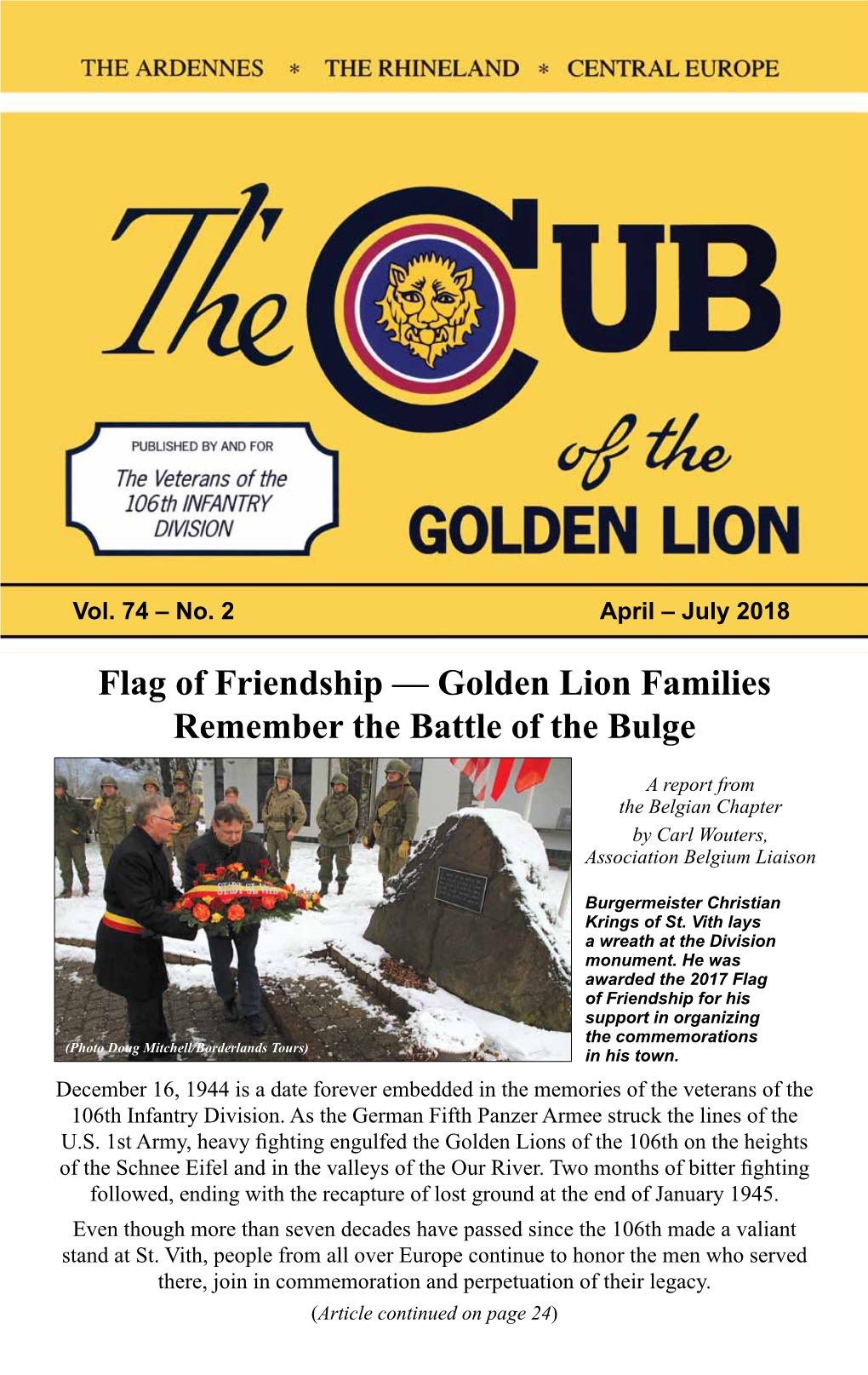 Golden Lion Families Remember the Battle of the Bulge