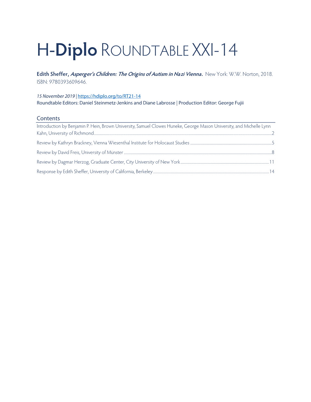 H-Diplo ROUNDTABLE XXI-14