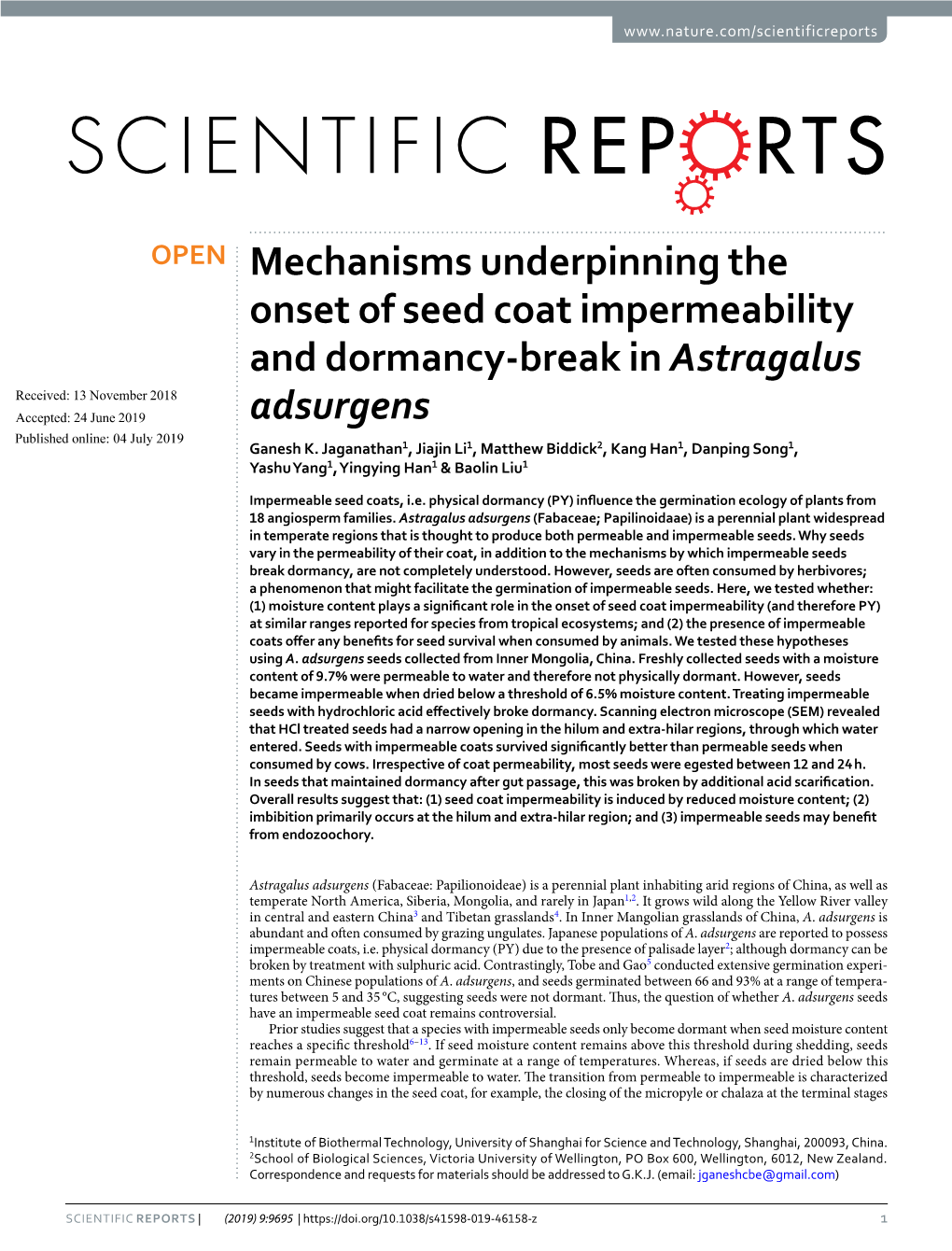 Mechanisms Underpinning the Onset of Seed Coat Impermeability And