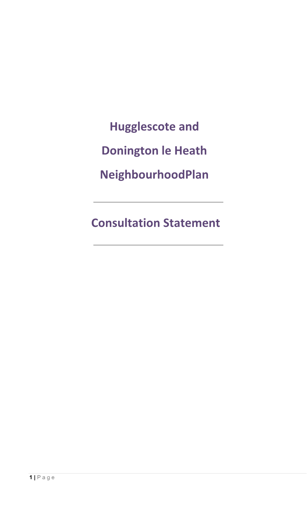 Hugglescote and Donington Le Heath Consultation Statement