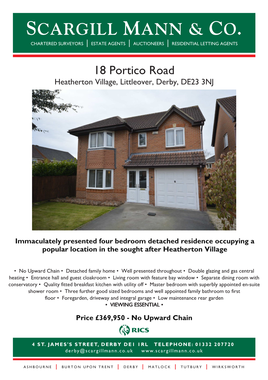 18 Portico Road Heatherton Village, Littleover, Derby, DE23 3NJ