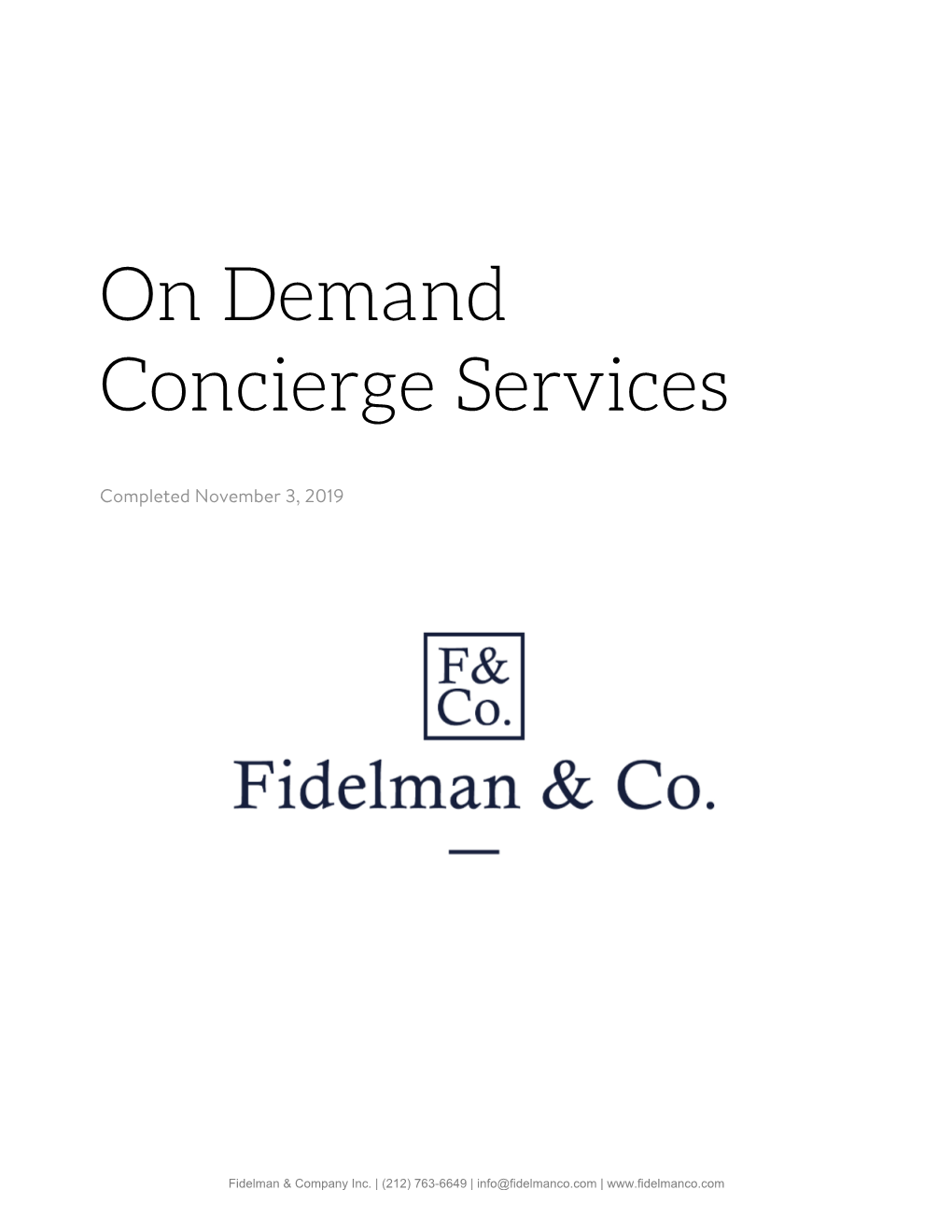 On Demand Concierge Services