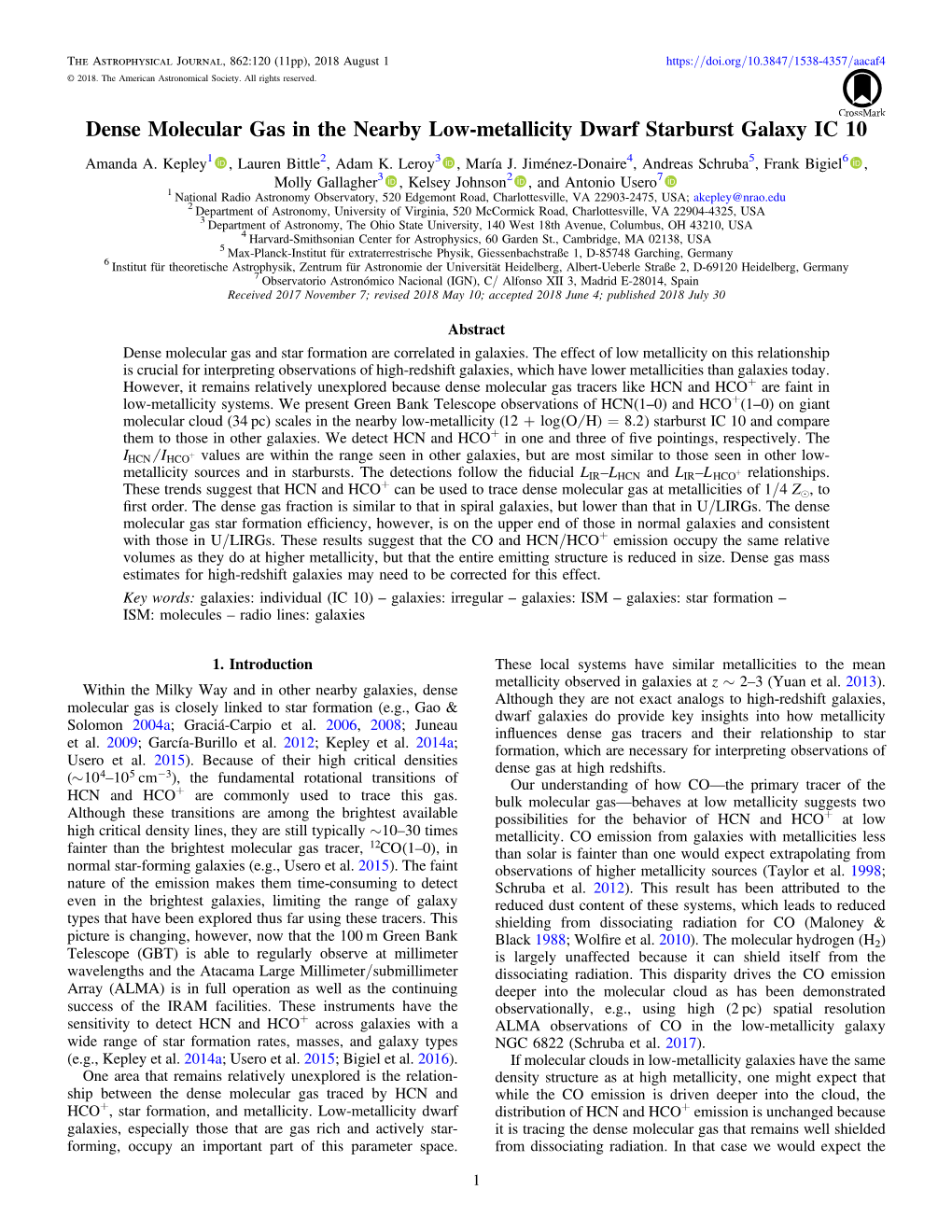 Dense Molecular Gas in the Nearby Low-Metallicity Dwarf Starburst Galaxy IC 10