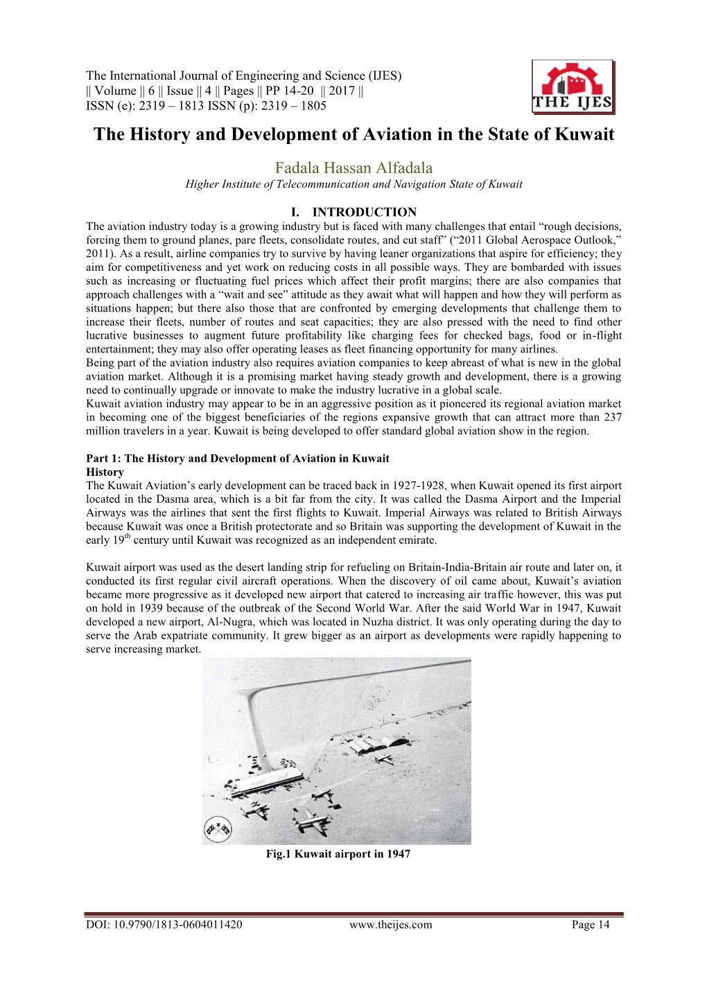 The History and Development of Aviation in the State of Kuwait