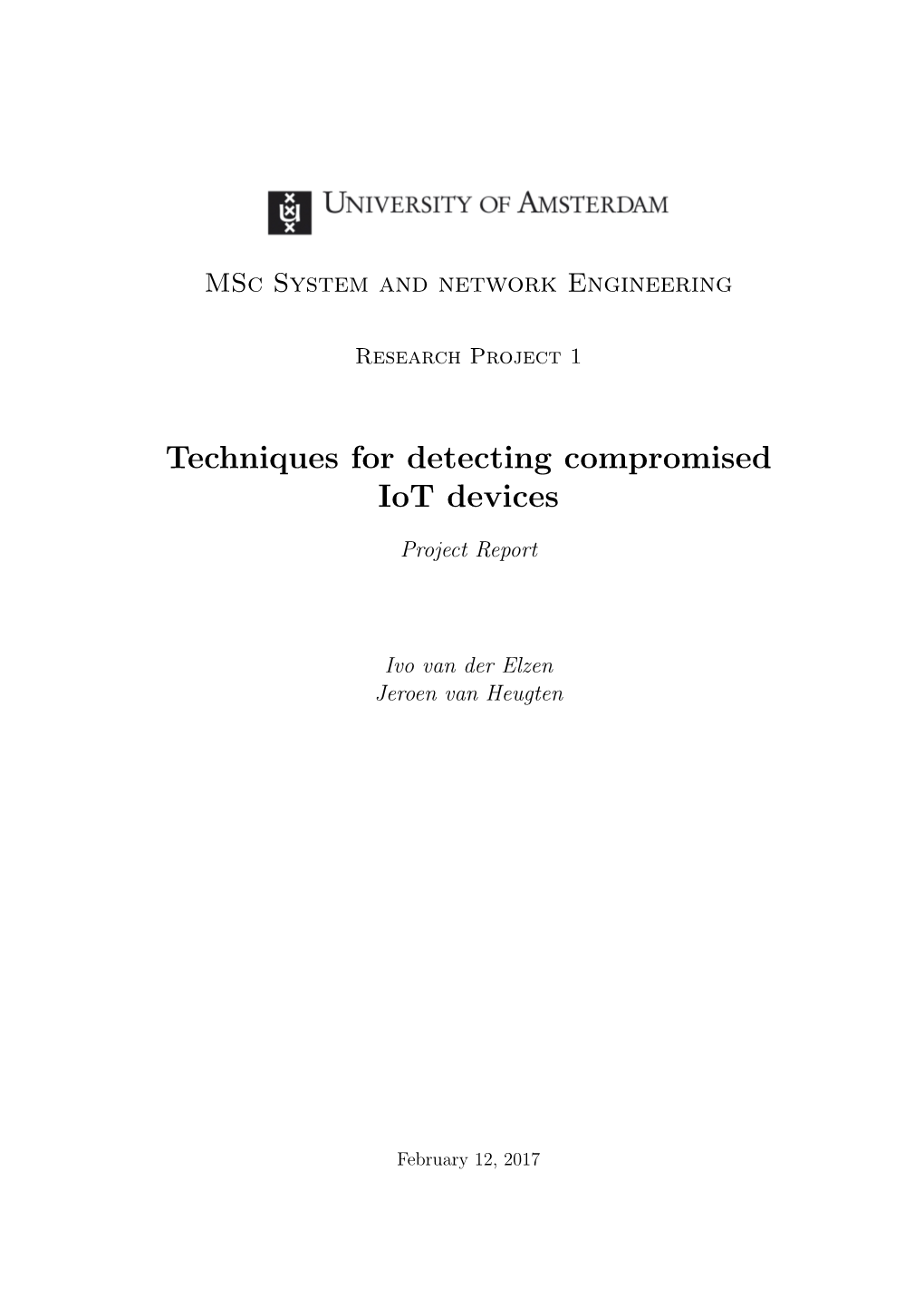 Techniques for Detecting Compromised Iot Devices