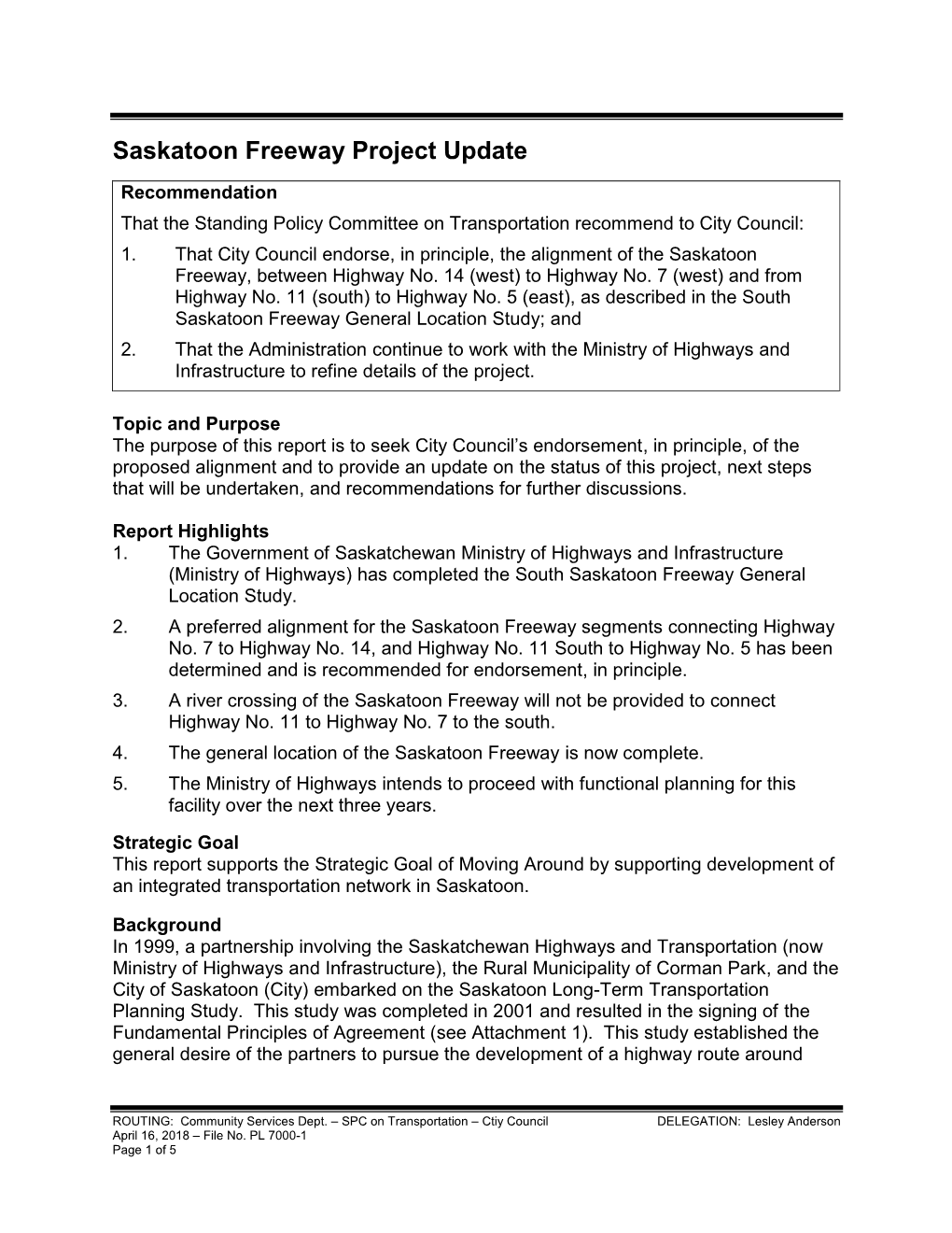 Saskatoon Freeway Project Update