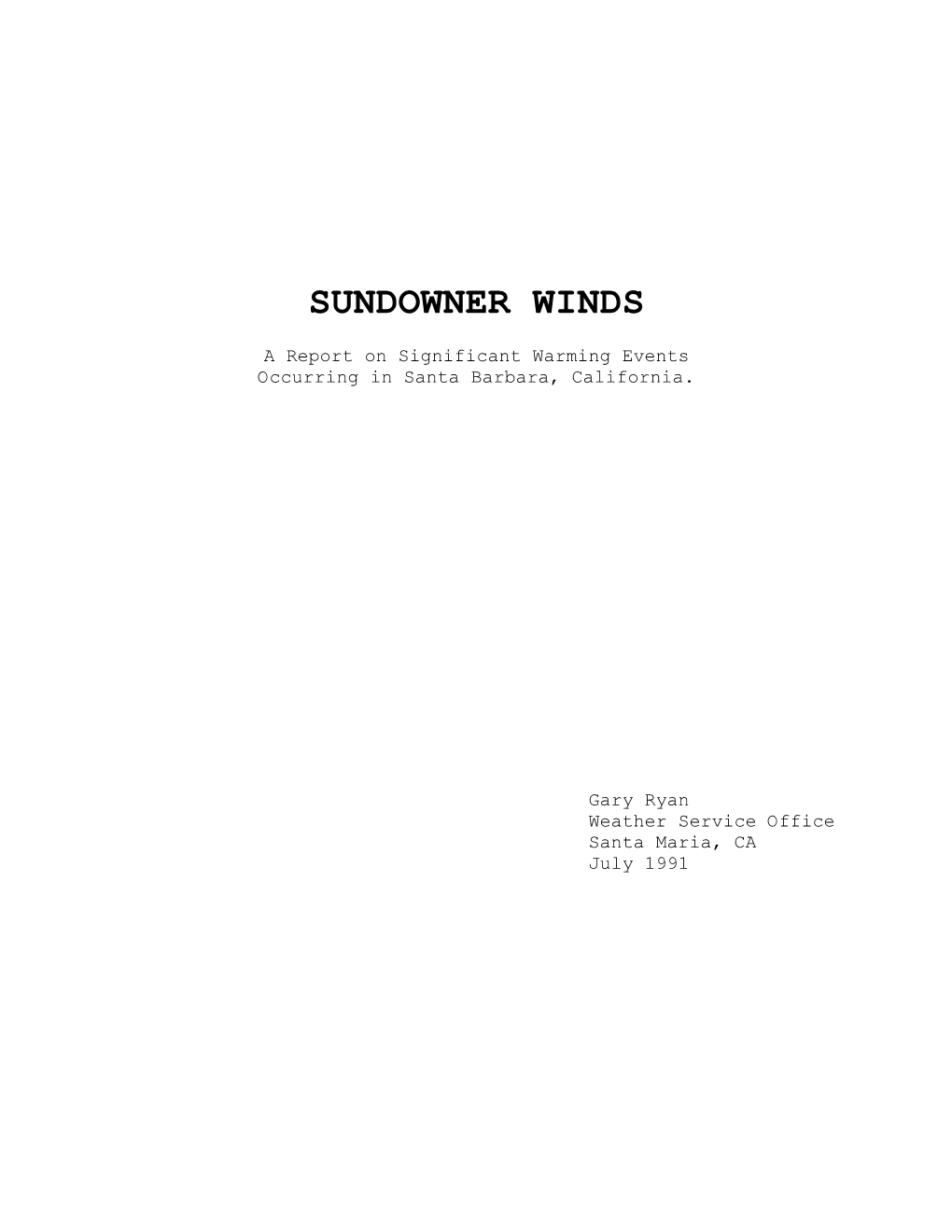 Sundowner Winds