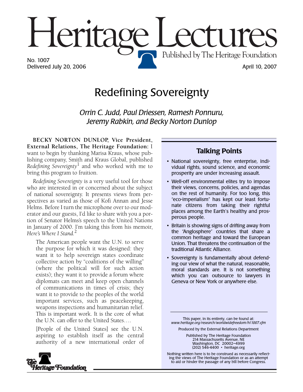 Redefining Sovereignty